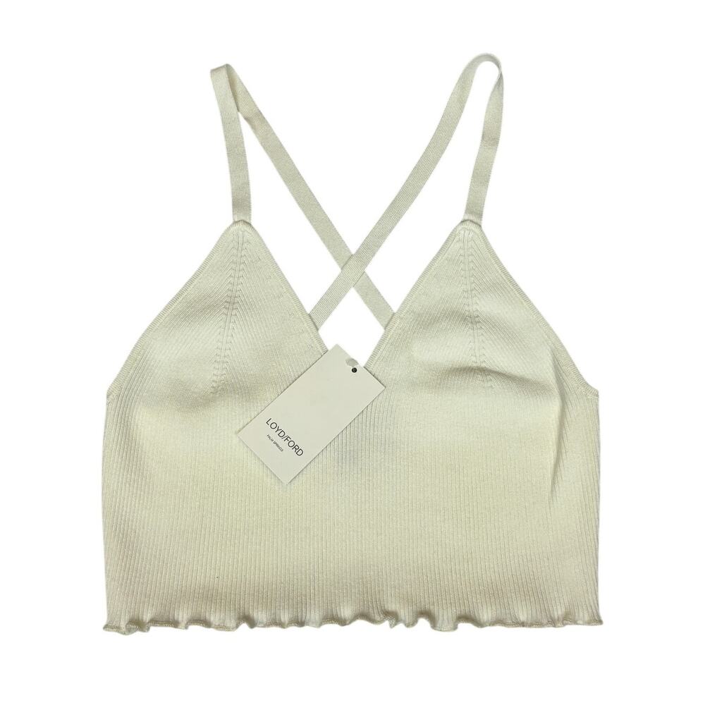 NWT Loyd/Ford Knit Crop Top Women's Small Made in USA Ribbed Cami Tank